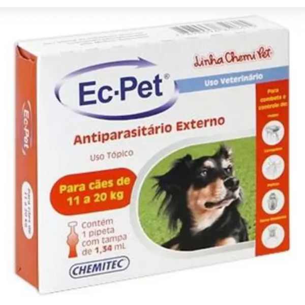 EC-Pet Cães entre 11Kg a 20Kg - EC-Pet 1,34ml - Chemitec